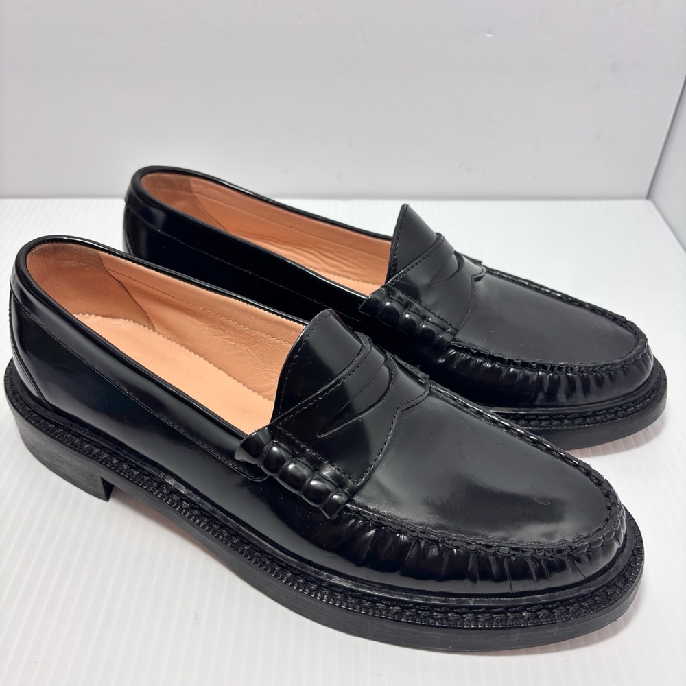 J Crew Rowan penny loafers in leather black Size 10